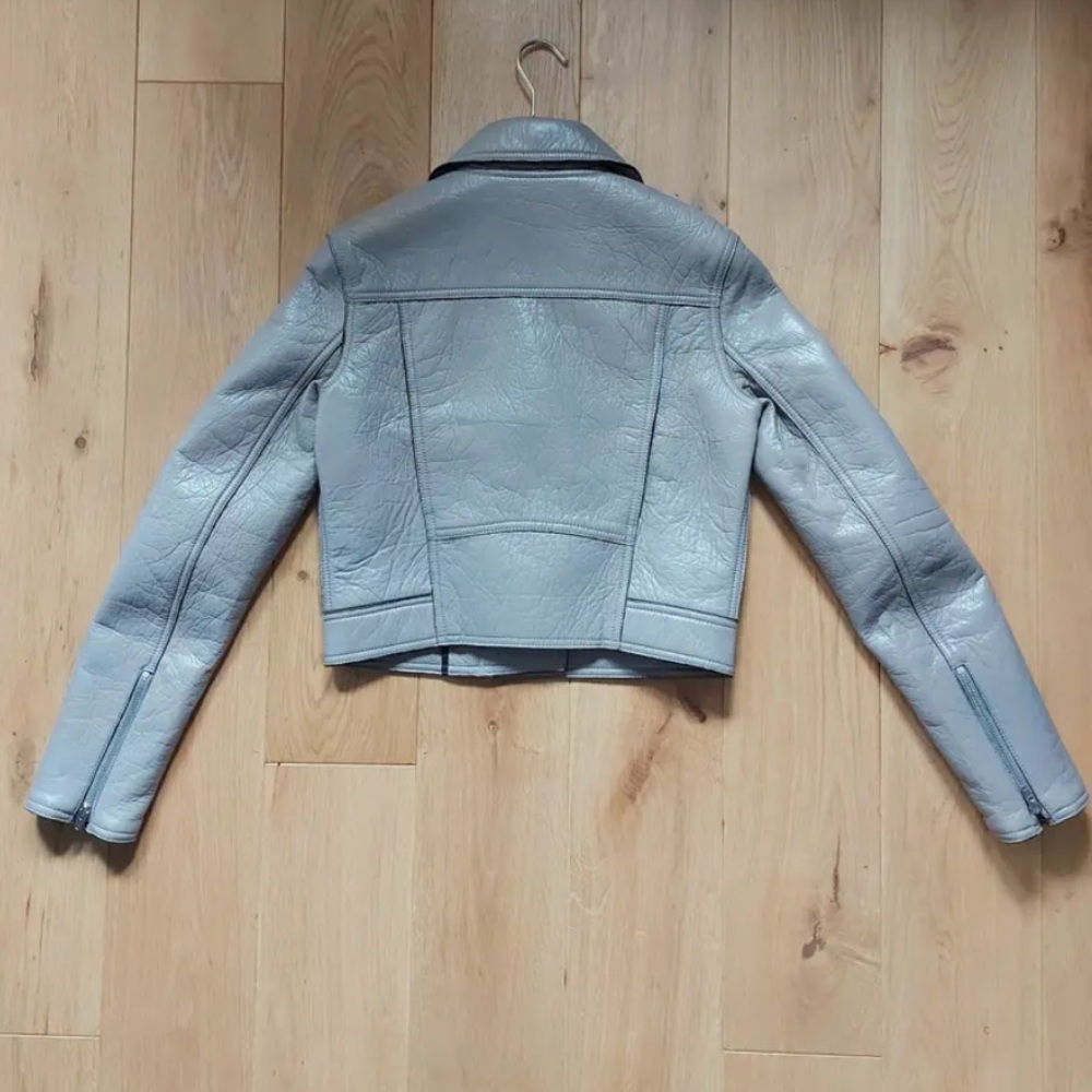 New T Alexander Wang Grey Leather Jacket - Picture 5 of 13